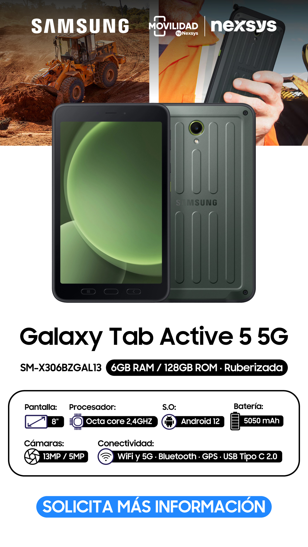 Tablet Samsung 5G Lite — imagen de referencia